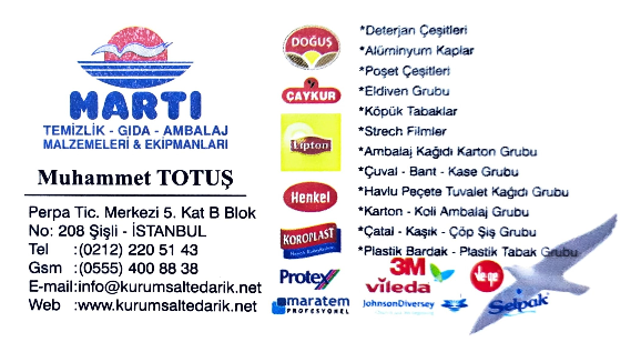 MARTI TEMİZLİK GIDA AMBALAJ MALZEMELERİ & EKİPMANLARI