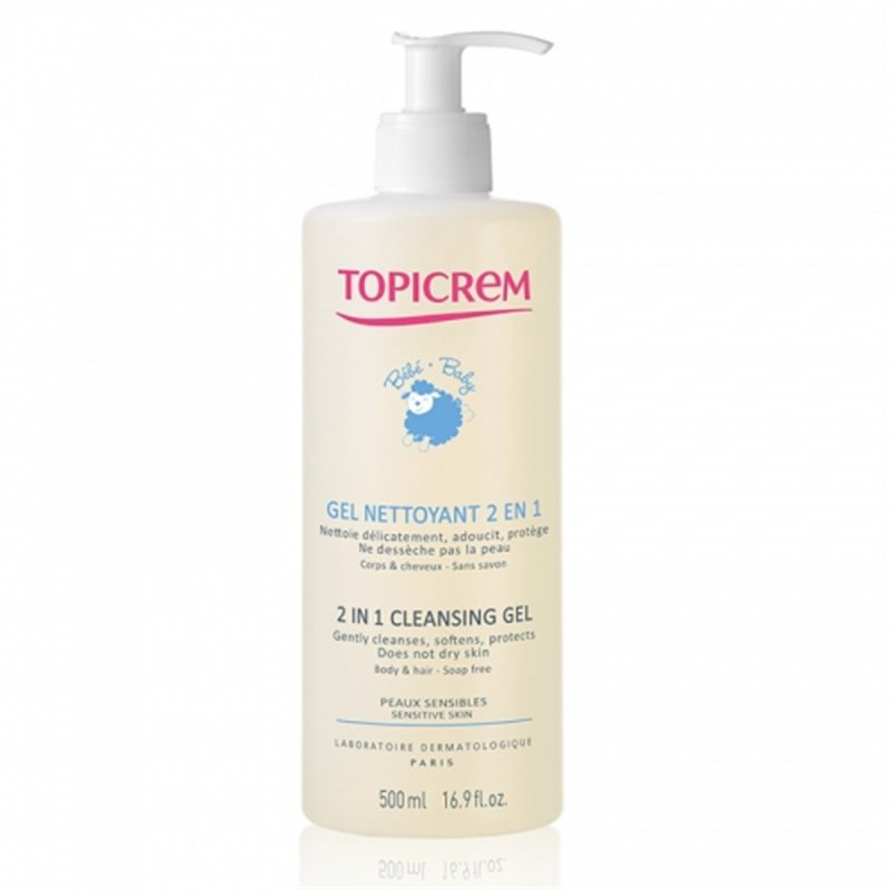 Topicrem 2 In 1 Cleasing Gel 500 ml - Bebekler ve Çocuklar için Duş Jeli