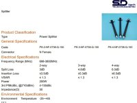 3 Way Power Splitter 698/3800 MHz