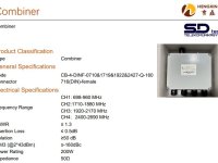 QUAD BAND COMBINER DIN FEMALE 698-960/1710-1880/1920- 2170/2400-2690 MHz