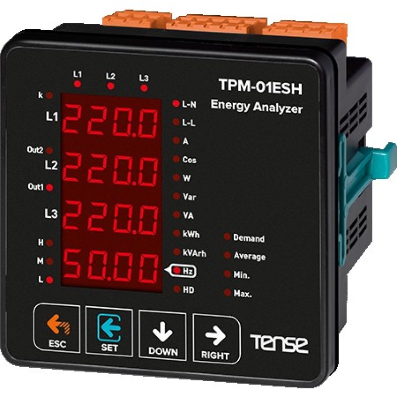 TPM-01 ESH Haberleşmeli, 4×4 Hane LED Ekranlı Enerji Analizörü