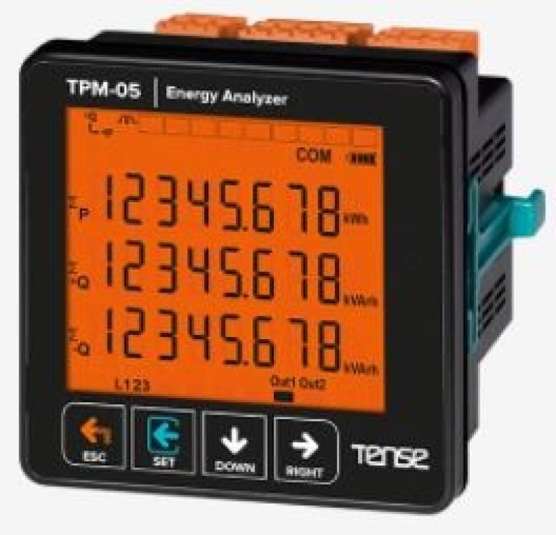 TPM-05 Haberleşmeli, 71.5×61.5 Cam LCD Ekranlı Enerji Analizörü