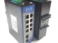 CLR Networks CLR-IES-G82P DIN Rail 8 Port 10/100/1000Base-TX Gigabit RJ45 PoE ve 2 Gigabit SFP Yuva 